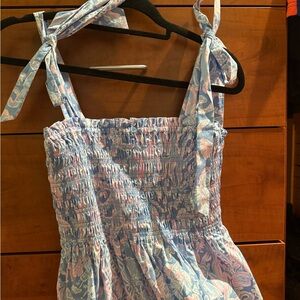 Lilly Pulitzer Pink and Blue Smocked Dress